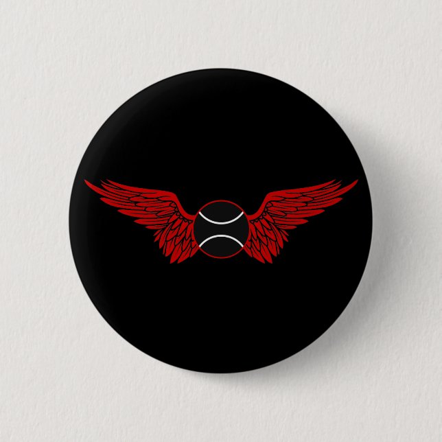 Badge Rond 5 Cm tennis. à ailes (Devant)