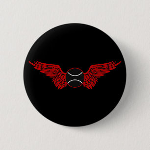 Badge Rond 5 Cm tennis. à ailes