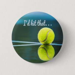 Badge Rond 5 Cm Tennis-ball je frappais ce cadeau drôle
