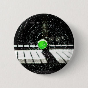 Badge Rond 5 Cm Tennis Ball Net Eau Spirale Art