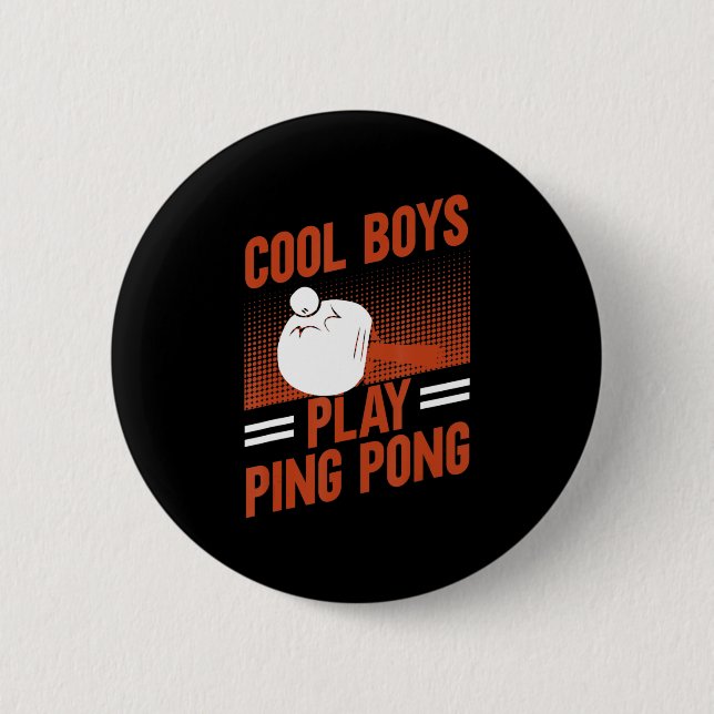 Badge Rond 5 Cm Tennis De Table Sport Cool Garçons Jouer Ping Pong (Devant)