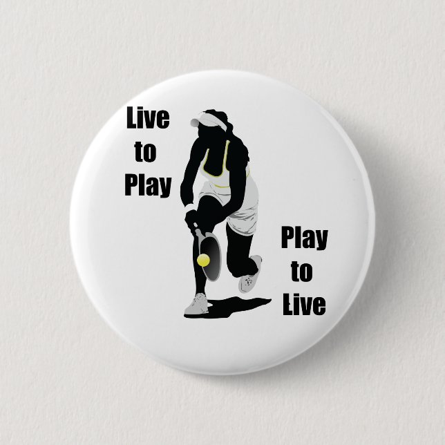 Badge Rond 5 Cm TennisChick vivant pour jouer (Devant)