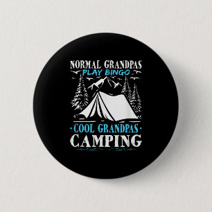 Badge Rond 5 Cm Tente de camping pour grands-pères cool Nature Ran