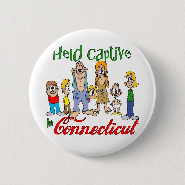 Badge Rond 5 Cm Tenu captif dans le Connecticut (Devant)
