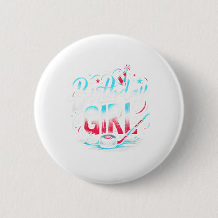 Badge Rond 5 Cm Tenue d'anniversaire de hockey sur glace pour fill