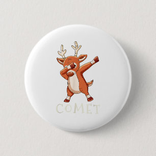 Badge Rond 5 Cm Tenue de famille assortie pour rennes du Père Noël