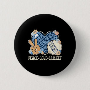 Badge Rond 5 Cm Tenue de femme amateur de cricket imprimé guépard