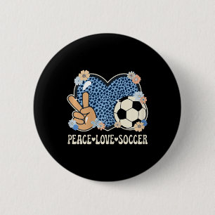 Badge Rond 5 Cm Tenue de femme amateur de football imprimé guépard