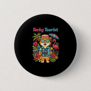 Badge Rond 5 Cm Tenue de touriste ringarde de vacances Costume de
