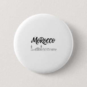 Badge Rond 5 Cm Tenues de vacances de voyage de la skyline du Maro