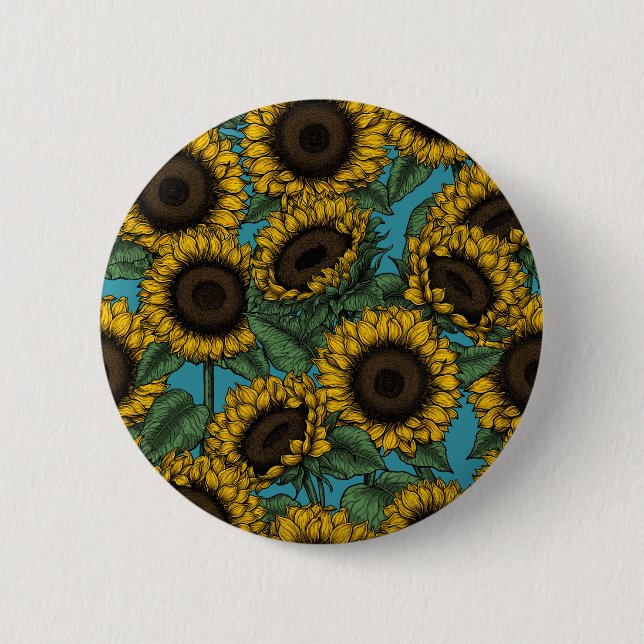 Badge Rond 5 Cm Terrain de tournesol (Devant)