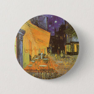 Badge Rond 5 Cm Terrasse du café la nuit de Vincent van Gogh