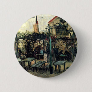 Badge Rond 5 Cm Terrasse d'un Café sur Montmartre La Guinguette