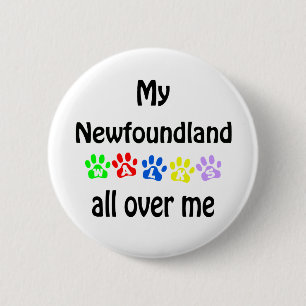 Badge Rond 5 Cm Terre-Neuve Walks Design