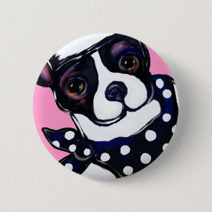 BADGE ROND 5 CM TERRIER DE BOSTON