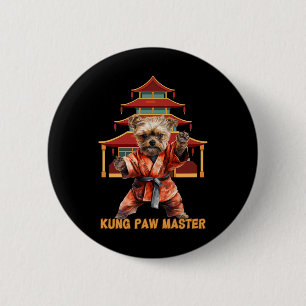 Badge Rond 5 Cm Terrier du Yorkshire Yorkie Karaté Arts Martiaux D