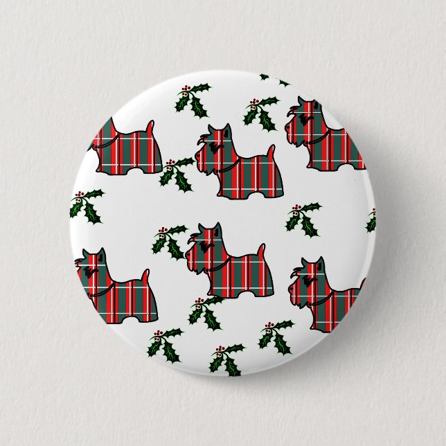 BADGE ROND 5 CM TERRIER ÉCOSSAIS (Devant)