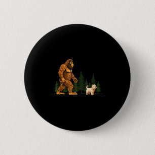 Badge Rond 5 Cm Terrier West Highland White drôle Bigfoot D