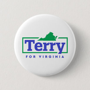 Badge Rond 5 Cm Terry McAuliffe pour le gouverneur de Virginie
