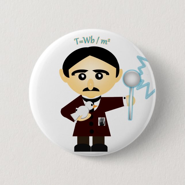 Badge Rond 5 Cm Tesla (Devant)