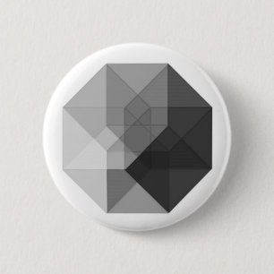 Badge Rond 5 Cm Tesseract (à fond gris)