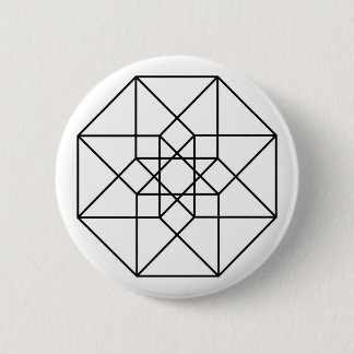 Badge Rond 5 Cm Tesseract (contour noir)