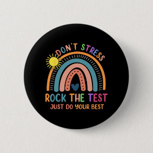 Badge Rond 5 Cm Test Day Rock Le Test Rainbow Cadeaux Professeur S