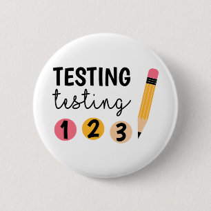 Badge Rond 5 Cm Test de jour d'essai Test 1 2 3 Jour de test pour 