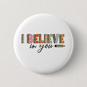Badge Rond 5 Cm Tests motivationnels Funny School Teacher Kid Test