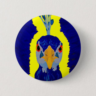 Badge Rond 5 Cm Tête abstraite de paon