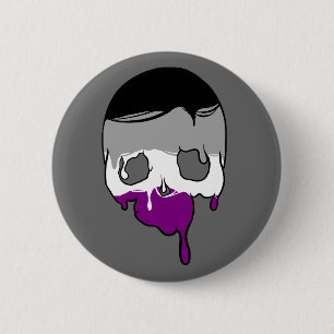 Badge Rond 5 Cm Tête d'As Déchirer le crâne