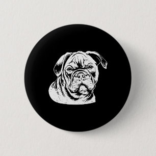 Badge Rond 5 Cm Tête de Bulldog