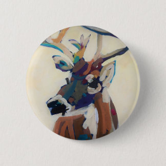 Badge Rond 5 Cm Tête de cerfs communs