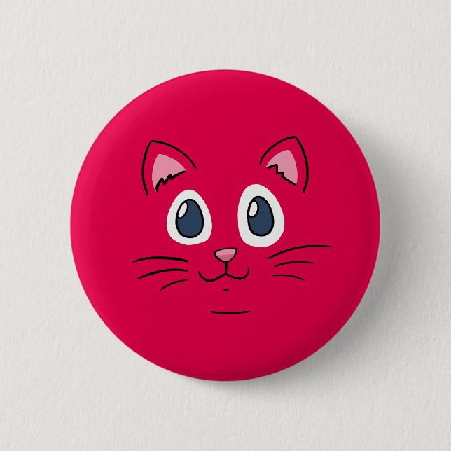 Badge Rond 5 Cm Tête de Chat Mignon (Devant)