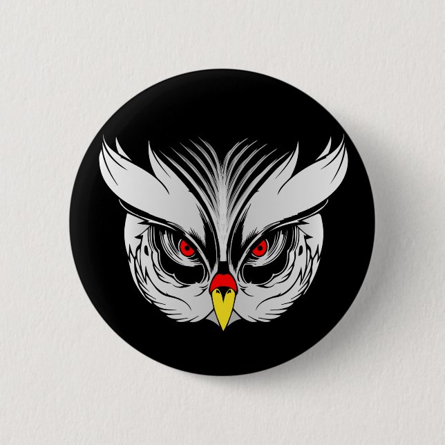 Badge Rond 5 Cm Tête de chouette (Devant)