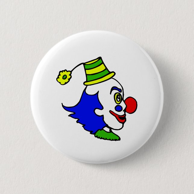Badge Rond 5 Cm Tête de clown de profil (Devant)