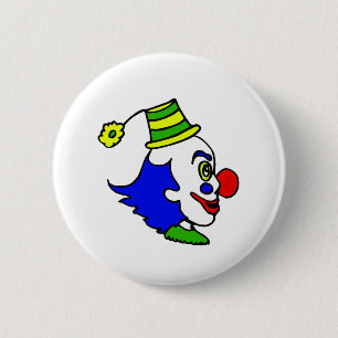 Badge Rond 5 Cm Tête de clown de profil