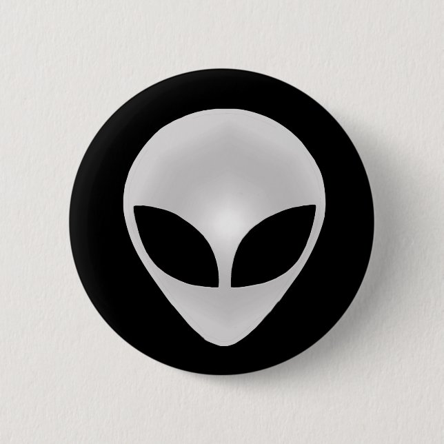 Badge Rond 5 Cm Tête de gris Alien (Devant)