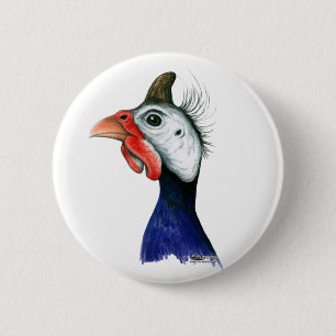 Badge Rond 5 Cm Tête de Guinée