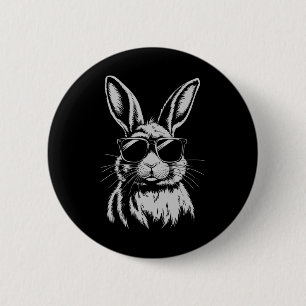 Badge Rond 5 Cm Tête De Lapin Avec Sungels Pour Garçons Hommes Enf