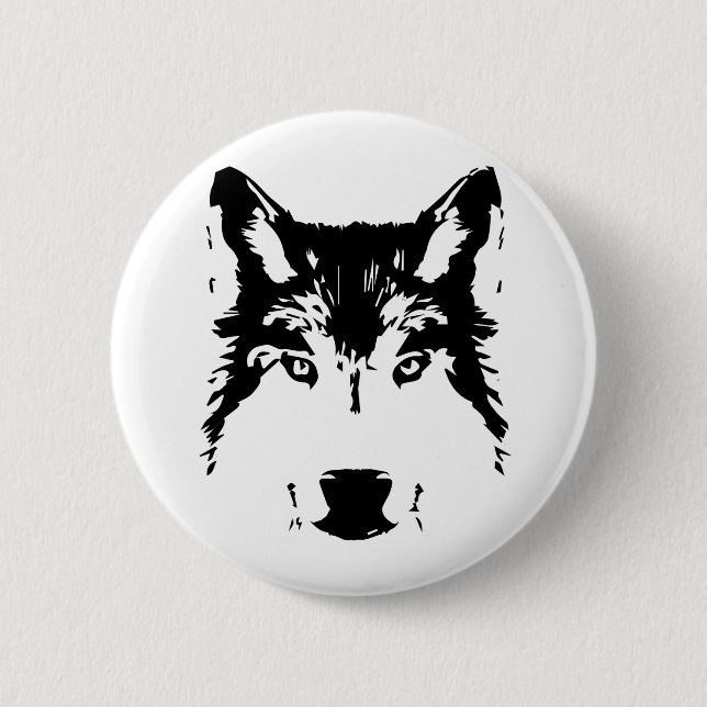 Badge Rond 5 Cm Tête de loup (Devant)