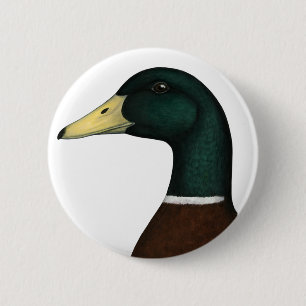 Badge Rond 5 Cm Tête de Mallard Drake