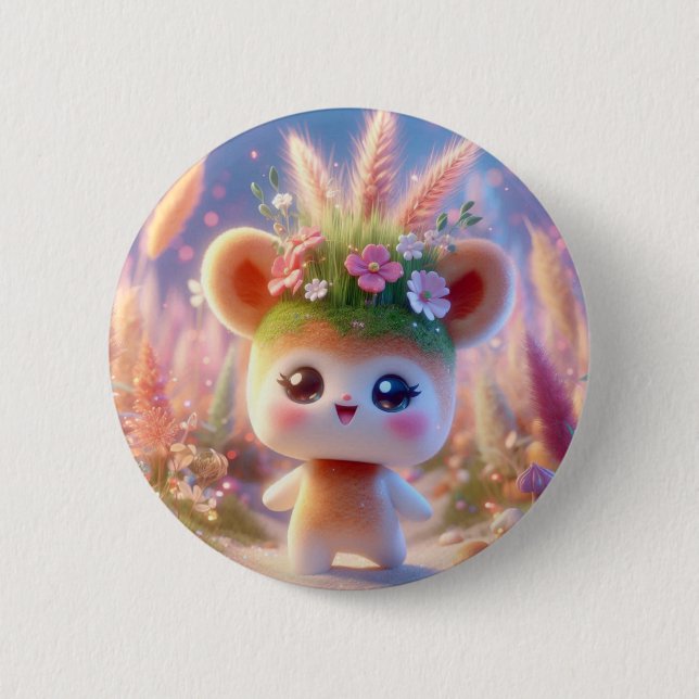 Badge Rond 5 Cm Tête de mauvaises herbes (Devant)