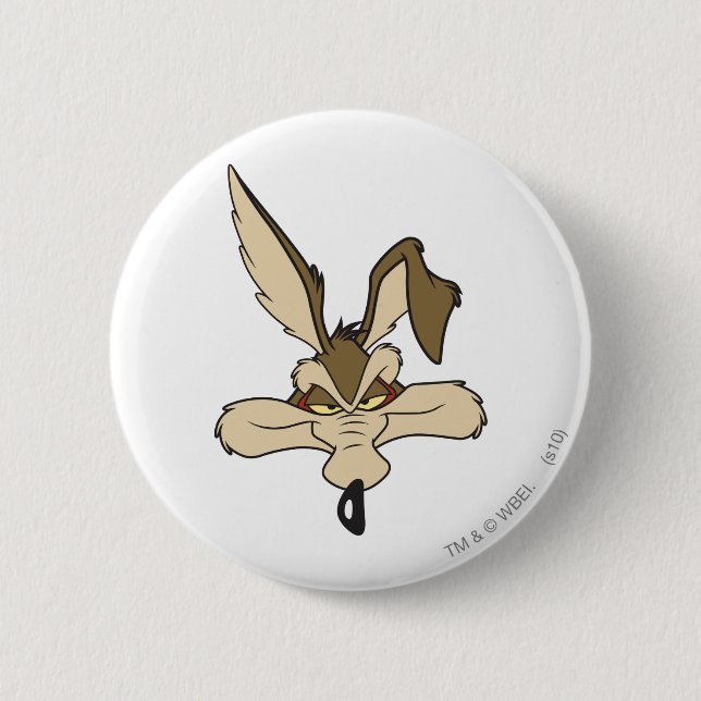 Badge Rond 5 Cm Tête de WILE E. COYOTE™ satisfaite (Devant)