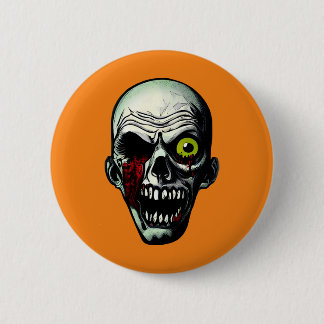 Badge Rond 5 Cm Tête de zombie