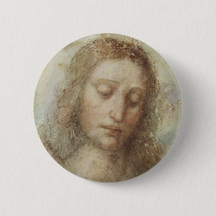 Badge Rond 5 Cm Tête du Christ par daVinci