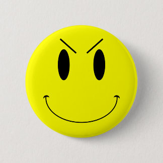Badge Rond 5 Cm Tête du mal jaune KRW