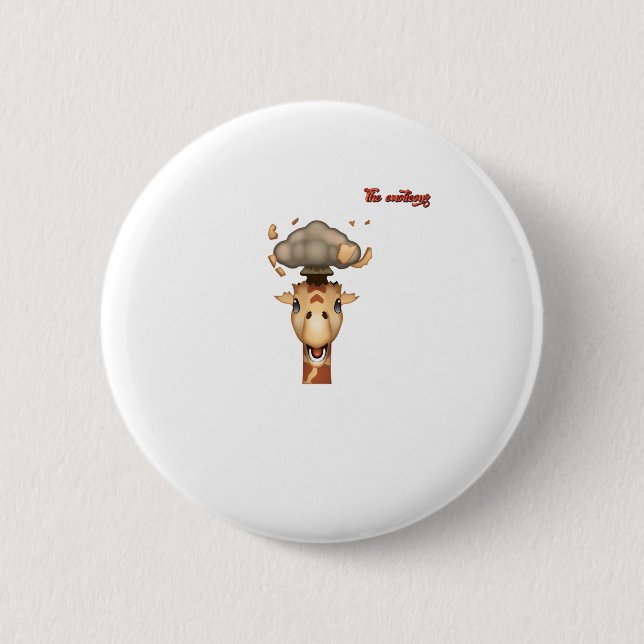 Badge Rond 5 Cm tête émoji explosant visage de girafe (Devant)