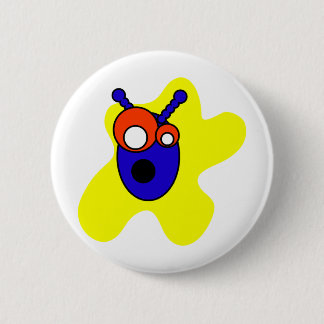 Badge Rond 5 Cm Tête étrangère bleue