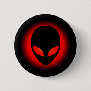 Badge Rond 5 Cm Tête extraterrestre d'alien d'espace
